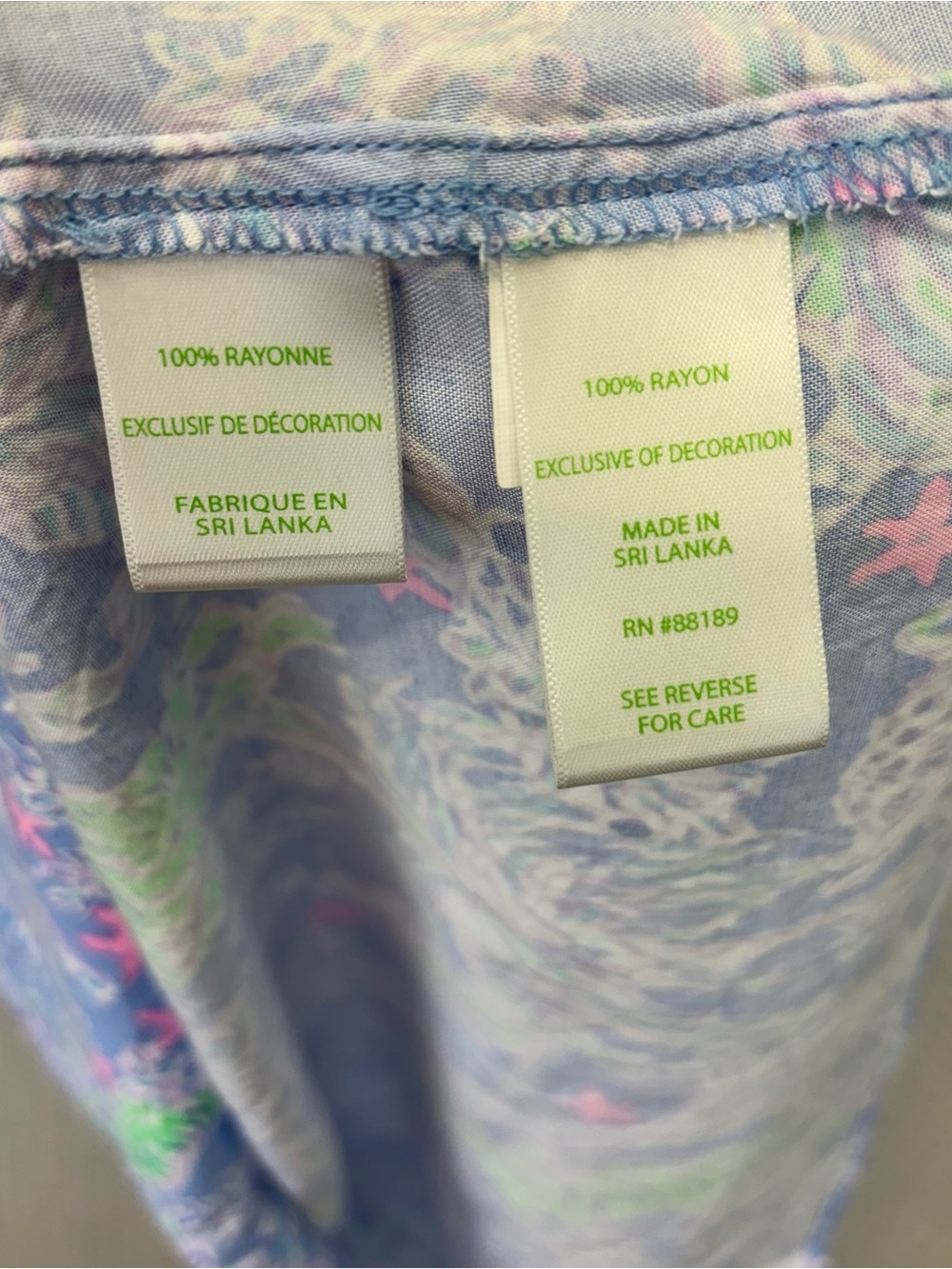 Lilly Pulitzer Hollie Tunic Women's Mini Dress Large Tropical Blue Beach Boho - Picture 10 of 10
